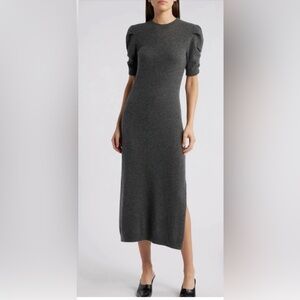Frame Cashmere Charcoal Midi Dress NWT
